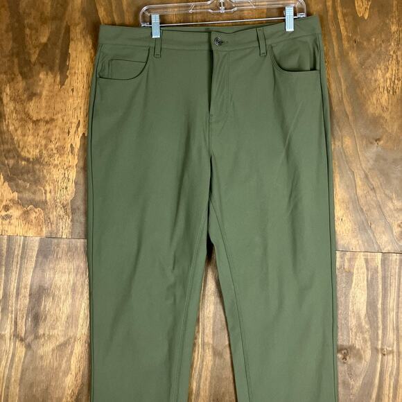 Fabletics Mens Pants Green The Don 5-Pocket Classic Straight Fit 35x32 - Picture 2 of 10